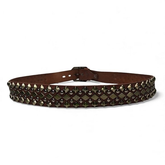True Religion Studded Belt Men Chunky Allover Metal Accent Rockstar Weighted 40 - Picture 6 of 8
